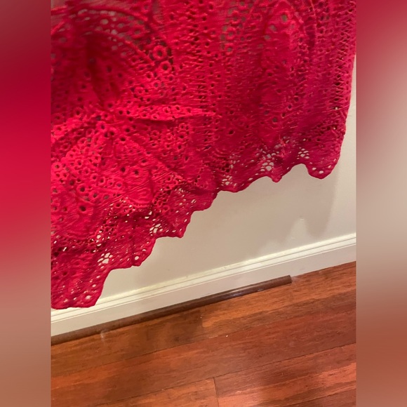 Like New! Beautiful Francesca's Collection Red Crochet Dress Size S - Picture 6 of 10